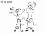 Ferb Phineas Coloring sketch template