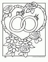 Wedding Coloring Pages Kids Color Activity Books Book Ring Sheets Reception sketch template