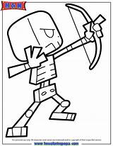 Minecraft Coloring Pages Skeleton Cartoon Zombie Printable Clipart Drawing Pigman Sheets Kids Book Color Horse Craft Print Draw Pig Colouring sketch template