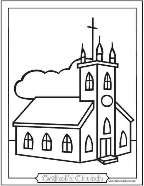 church coloring sheet easy kindergarten coloring page coloring