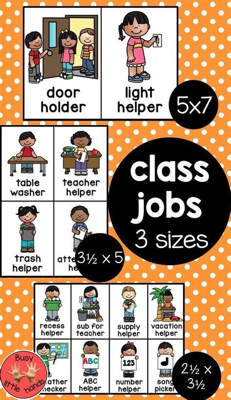 classroom jobs preschool sped kindergarten classroom jobs