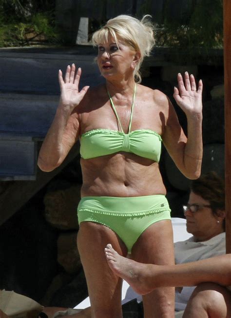 ivana trump   ivana trump shows  age  green bikini zimbio