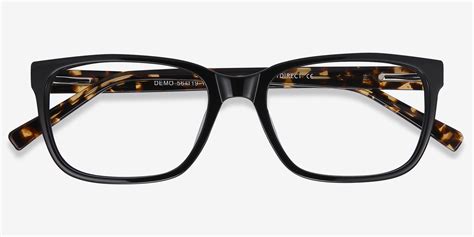 demo rectangle black glasses for men eyebuydirect