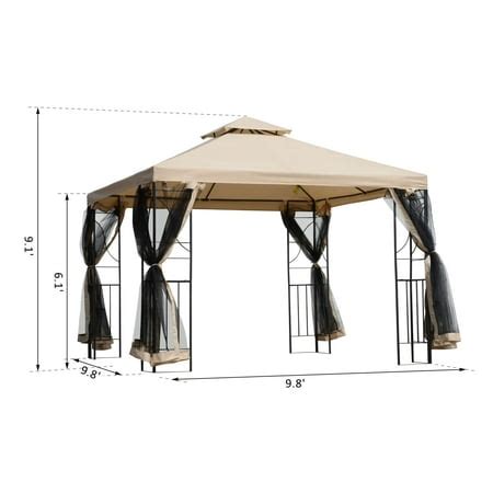 outdoor patio gazebo pavilion canopy tent steel  mosquito netting walmart canada