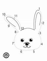 Bunny Dot Coloring Pages Kids Worksheets Simple Activities Dots Connect Easy Worksheet Easter Cute Make sketch template