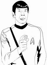 Coloring Spock Star Trek Deviantart sketch template