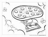 Pizza Coloring Pages Thinking Hut Kids Printable Color Getdrawings Getcolorings Popular sketch template