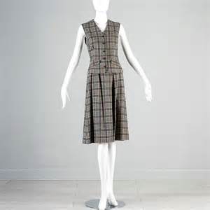 Vintage 70s Pendleton Wool Plaid Skirt Suit Skirt Suit Set