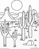 Desert Coloring Pages Clipart Worksheets Wild Landscape Color West Ecosystem Deserts Drawing Kids Western Colouring Theme Cactus Crafts Worksheet Animals sketch template