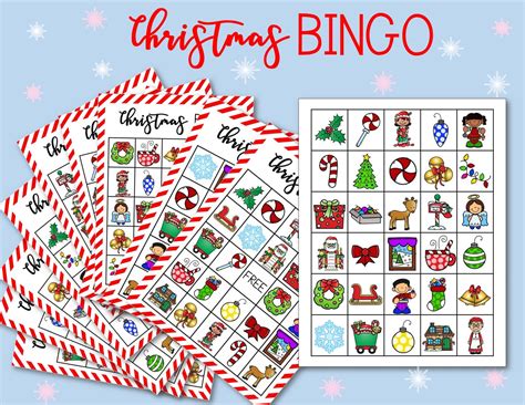 christmas printable bingo cards  printable templates