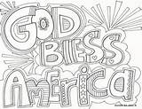 Coloring Pages Bless God America July Freedom Sheet Fourth Printable 4th Sheets Adult Print Color Colouring Memorial Summer Printablee Via sketch template
