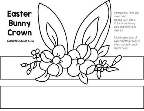printable easter bunny crown  pretend play