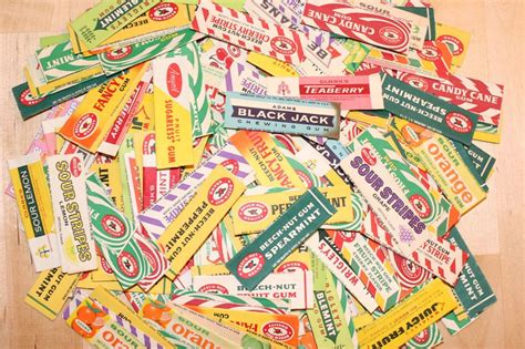 lot  vintage  chewing gum wrappers gum chewing gum wrappers