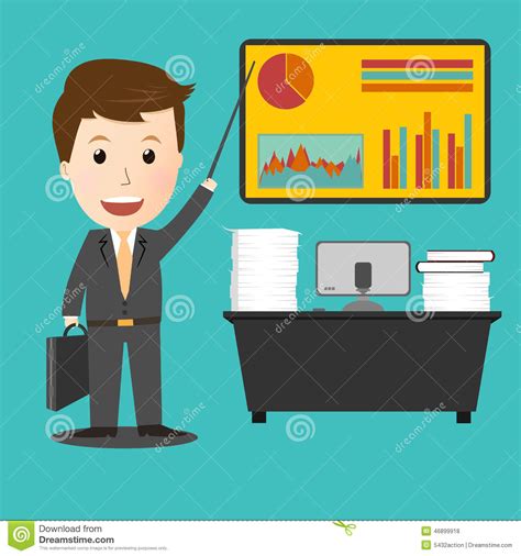 businessman planning  work stock vector illustration  data