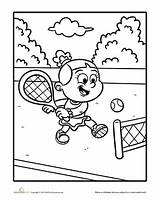 Tennis Coloring Pages Education Player Colouring Players Crafts Worksheets sketch template