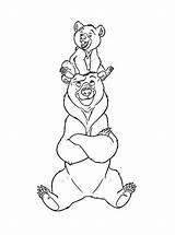 Brother Bear Coloring Pages Kids Color Disney Simple Print sketch template