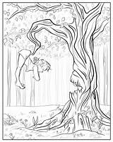 Coloring Forest Enchanted Whimsical sketch template