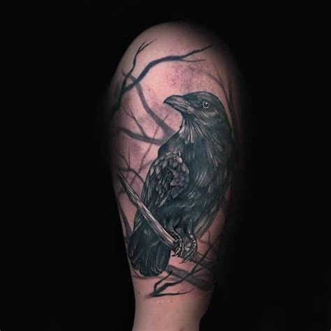 100 crow tattoo designs for men black bird ink ideas