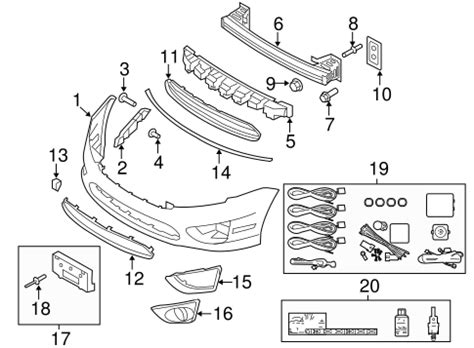 bumper components front   ford fusion ford parts catalog