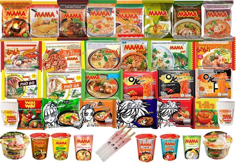 Buy Hcg Thai Ramen Noodles Variety Pack With Mama Soup And Wai Wai