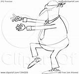 Walking Blindfolded Man Chubby Cartoon Business Illustration His Clipart Arms Royalty Outline Djart Lineart Vector Drawing Getdrawings sketch template