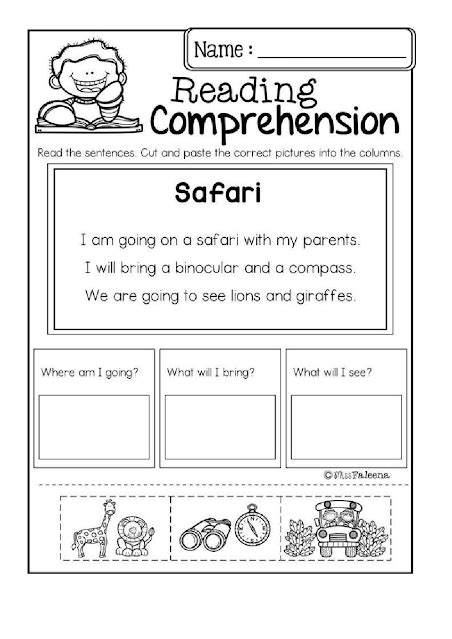 reading comprehension worksheets grade     kids