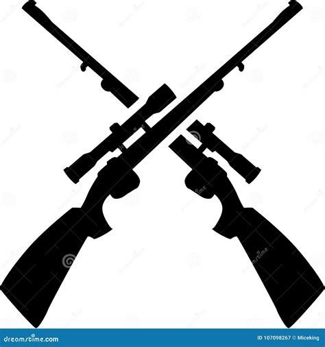 jagdgewehr gekreuzt vektor abbildung illustration von gewehr