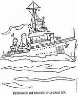 Coloring Military Pages Ship sketch template