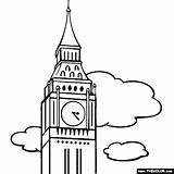 Ben Big Coloring Clock London Pages Tower England Drawing Clipart Clip Famous Outline Places Landmarks Color Log Clipartbest Other Cliparts sketch template
