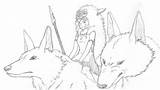 Mononoke Sketch Ghibli Coloring Prinzessin Insighter sketch template