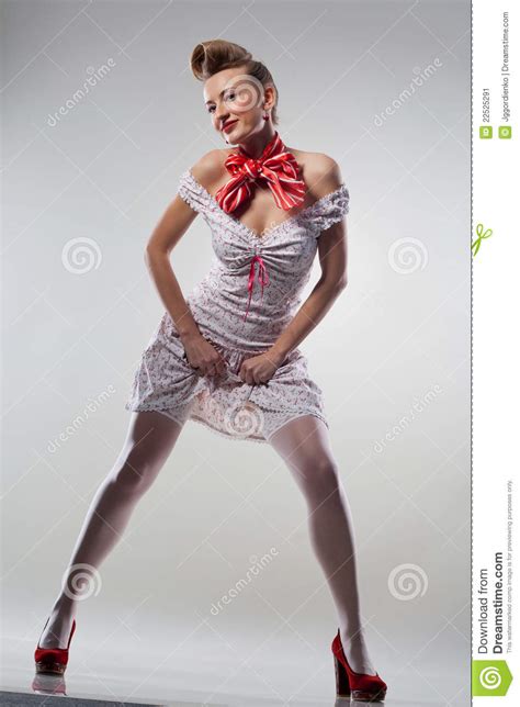 Beautiful Sexy Girl In The Style Of Pin Up Stock Image