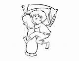 Dormindo Menino Travesseiro Addormentato Durmiendo Nino Tudodesenhos sketch template