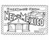 Mexico Coloring State Pages Nm Printables Stamp States Usa Kids Color Go Sheets Map Visit sketch template