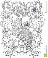 Coloriage Vogel Zentangle Blumen Kleurende Illustartion Bloemen Paon Farbtonseite Colorare Adulte Malvorlagen Mandala Disegno Uccello Volwassene Snail Adulti Scarabocchio Sforzo sketch template