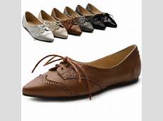 ollio Womens Ballet Pointed Toe Flats Lace Up Shoes Oxford