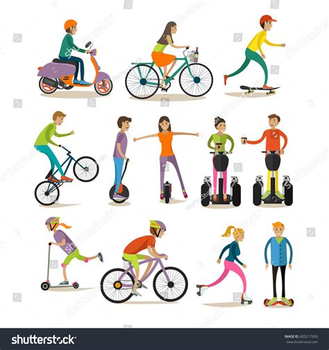 Vector Set Characters Sport Modern Street Stock Vector Royalty Free