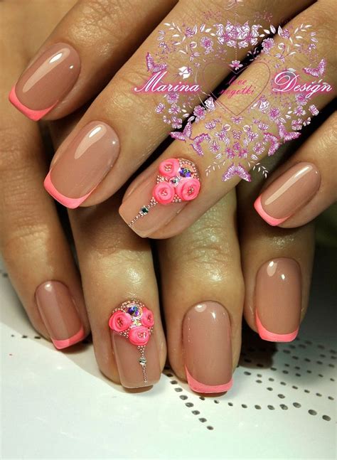 marina design work nails pink gel nails modern nails