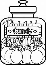 Candy Coloring Pages Printable Jar Kids Clipart Cotton Chocolate Colouring Sweets Clip Print Sketching Cliparts Tulamama Candies Food Sheets Easy sketch template