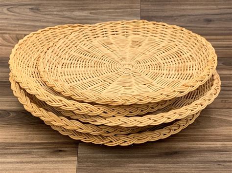 vintage paper plate holders wicker paper plate chargers picnic plate