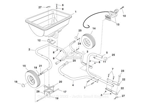 agri fab     gallon dry tow broadcast spreader parts diagram  parts list