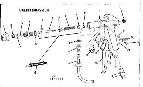 airless spray gun diagram parts list  model  craftsman parts painting equipment