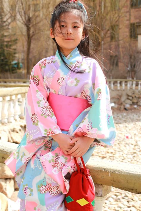 children girls japanese traditional costumes kimono dress