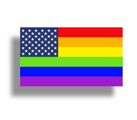 Gay Pride American Flag 6 Lines Sticky Customs