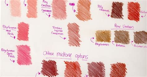colored pencil skin tones mid tone options colors  skin tone skin