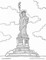Statue Liberty Coloring Pages Social Studies Printable Clipart July American Clip sketch template