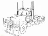 Coloring Truck Pages Semi Peterbilt Trailer Kenworth Tractor Horse Drawing Printable Trucks Camper Cabover Line Kids Color Sketch Getdrawings Trailers sketch template