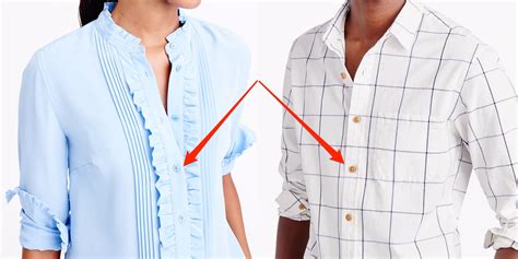 why men s and women s shirts button up on different sides business