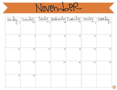 november  calendar  printable  craft eat
