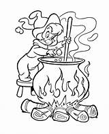 Coloring Witch Halloween Cauldron Pages Wendy Clipart Witches Book Adult Stiring Cliparts Colouring Printable Print Cartoon Precious Moments Library Sheets sketch template