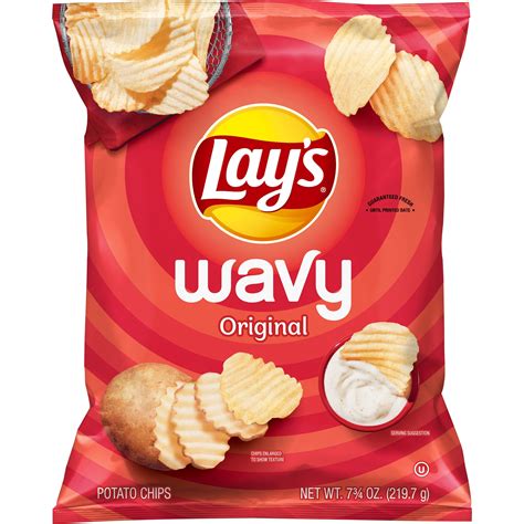 lays wavy potato chips original flavor  oz bag walmartcom